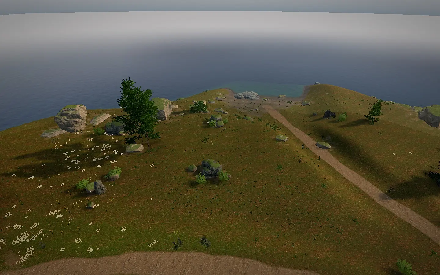 The south meadow rolling toward the sea.